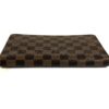Wallet laid flat showing the zipped top edge