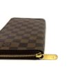 Corner with the gold zip pull and Damier canvas