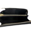 YSL Saint Laurent Grain De Poudre Matelasse Chevron Monogram Zip Around Wallet Black - Image 8