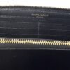 YSL Saint Laurent Grain De Poudre Matelasse Chevron Monogram Zip Around Wallet Black - Image 15