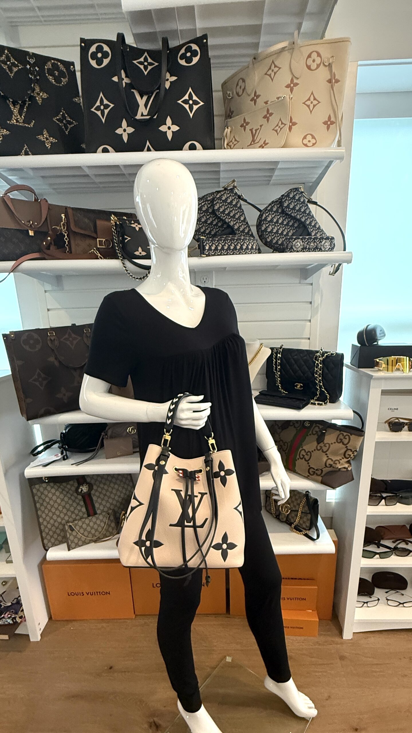 The Neonoe styled on a mannequin in the shop
