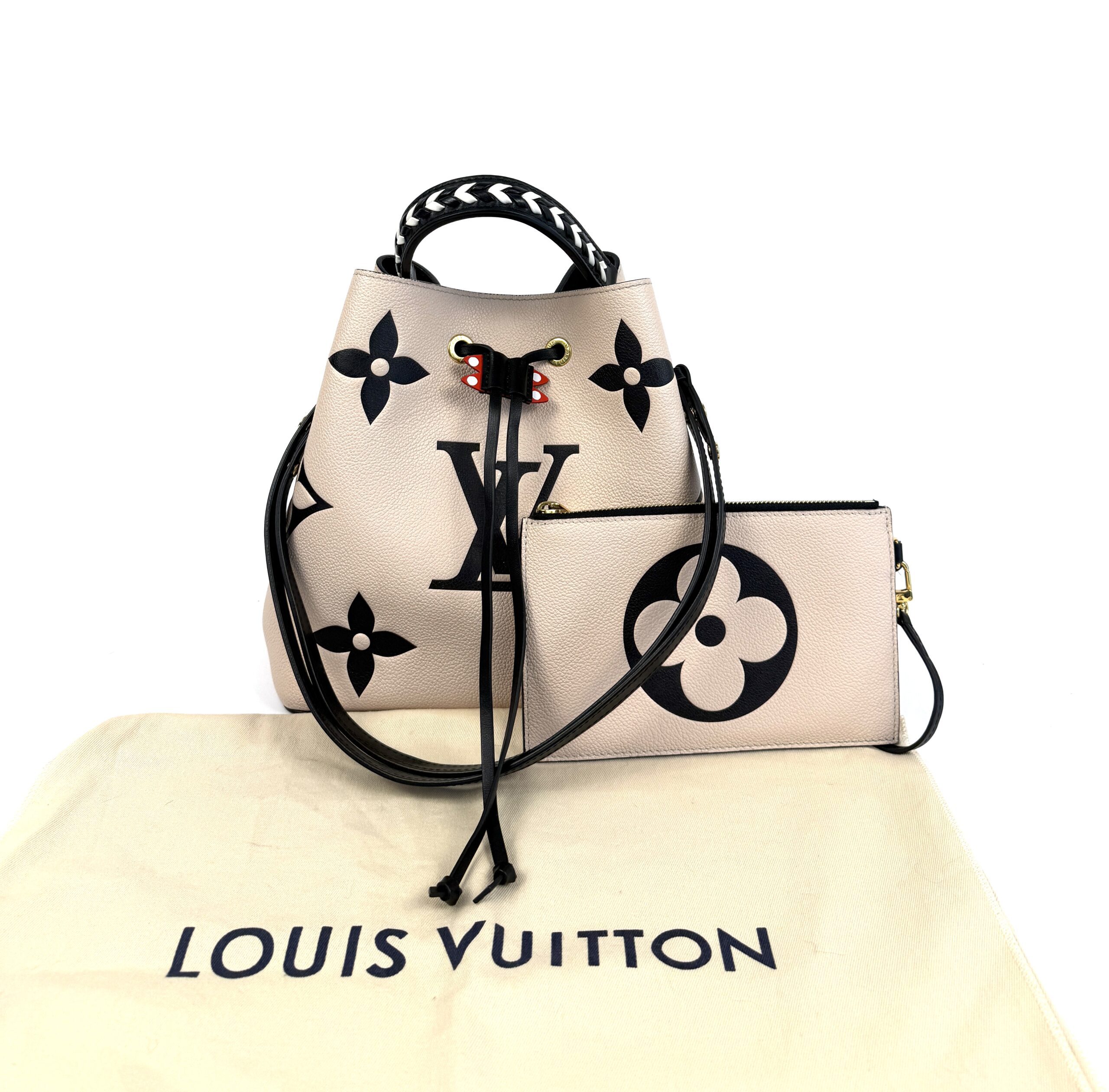The bag and pochette on their dust bag