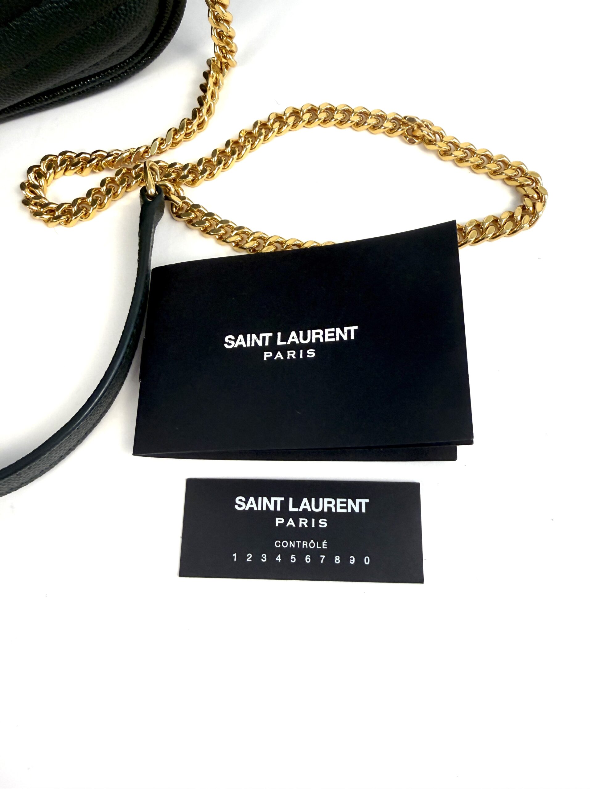 YSL Saint Laurent Grain De Poudre Matelasse Monogram Mini Lou Camera Bag Vert Fonce Green - Image 21