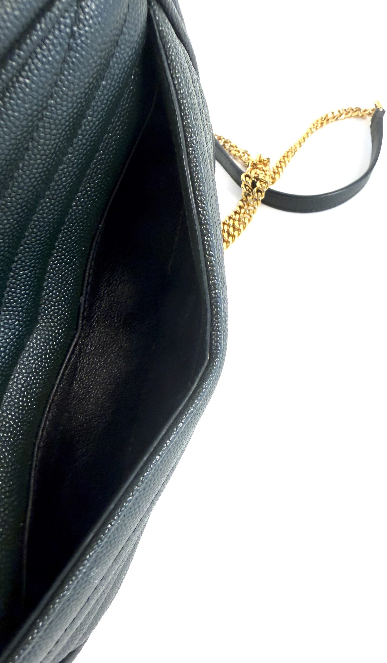 YSL Saint Laurent Grain De Poudre Matelasse Monogram Mini Lou Camera Bag Vert Fonce Green - Image 20