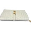 YSL Saint Laurent Envelope Flap Pouch In Mix Matelassé Grain De Poudre Embossed Cream Leather - Image 11