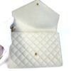 YSL Saint Laurent Envelope Flap Pouch In Mix Matelassé Grain De Poudre Embossed Cream Leather - Image 16