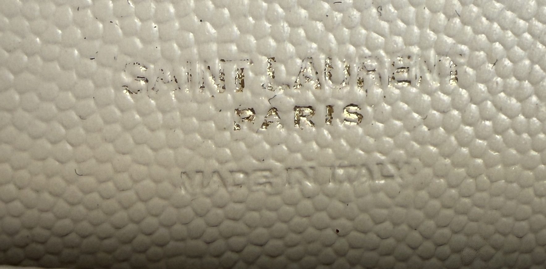 YSL Saint Laurent Envelope Flap Pouch In Mix Matelassé Grain De Poudre Embossed Cream Leather - Image 17