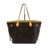 Louis Vuitton Monogram Canvas Beige Neverfull MM, front view with honey vachetta straps
