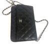CHANEL Black Classic Caviar Leather Wallet On Chain WOC Shoulder Bag Crossbody SHW - Image 15