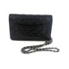 CHANEL Black Classic Wallet On Chain WOC Crossbody Lambskin Silver Hardware - Image 6