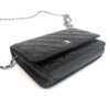 CHANEL Black Classic Wallet On Chain WOC Crossbody Lambskin Silver Hardware - Image 14