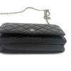 CHANEL Black Classic Wallet On Chain WOC Crossbody Lambskin Silver Hardware - Image 15