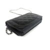 CHANEL Black Classic Wallet On Chain WOC Crossbody Lambskin Silver Hardware - Image 20
