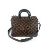 Louis Vuitton Damier Ebene Speedy Bandouliere 25 Red, front view with the shoulder strap
