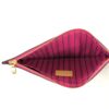 Top zip open showing the striped Pivoine lining and leather label