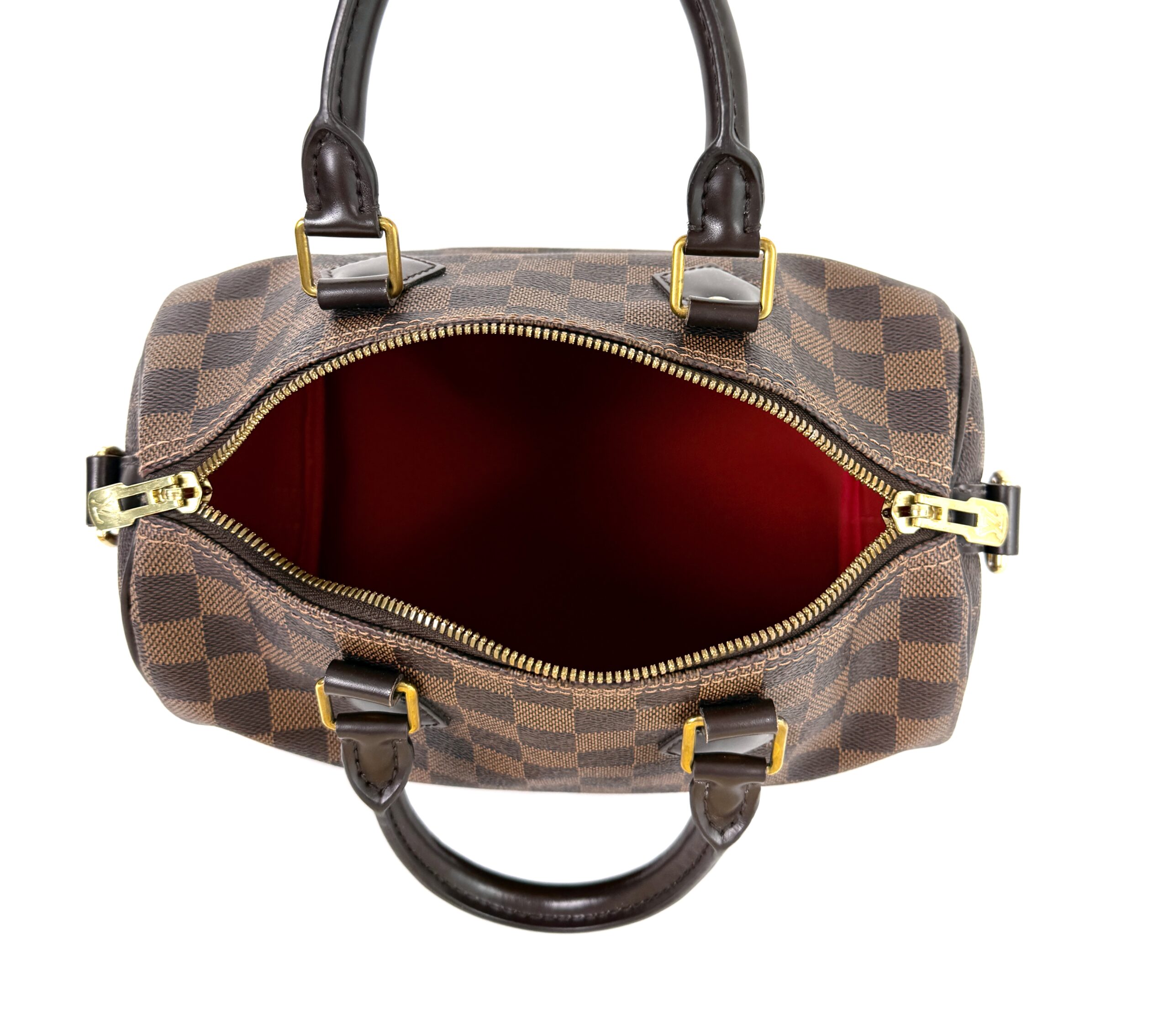 Louis Vuitton Damier Ebene Speedy Bandouliere 25 Red - AA0117 - Image 7