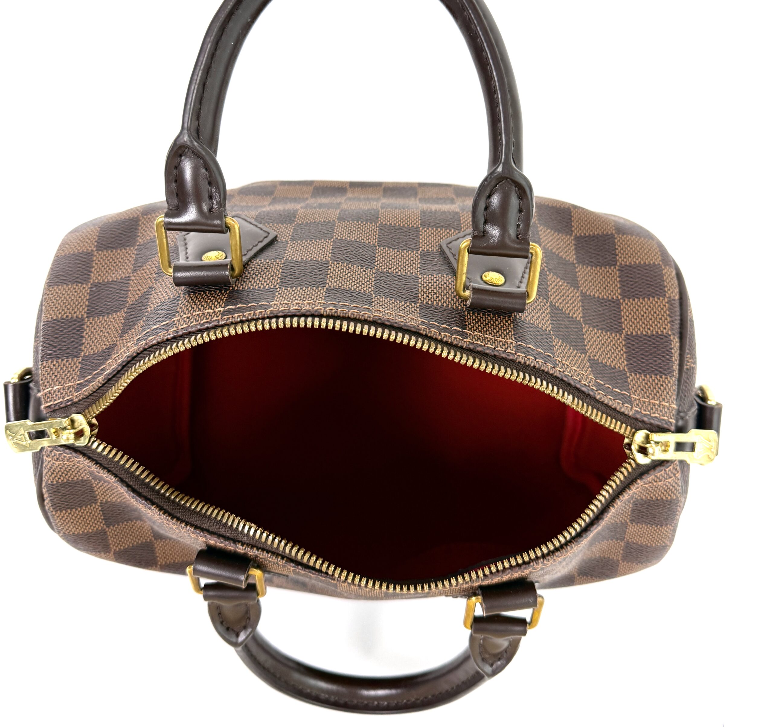 Louis Vuitton Damier Ebene Speedy Bandouliere 25 Red - AA0117 - Image 15