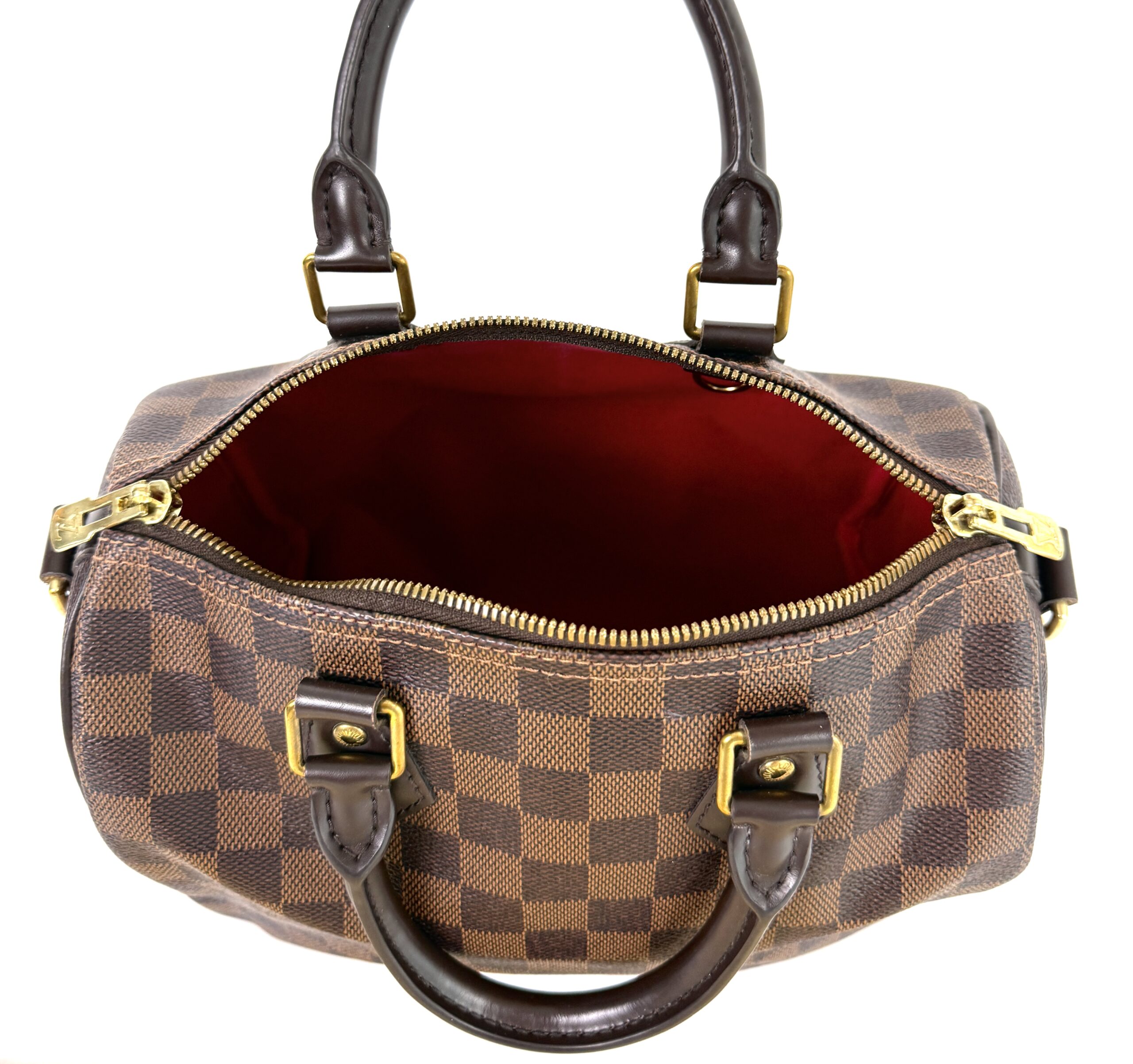 Louis Vuitton Damier Ebene Speedy Bandouliere 25 Red - AA0117 - Image 16