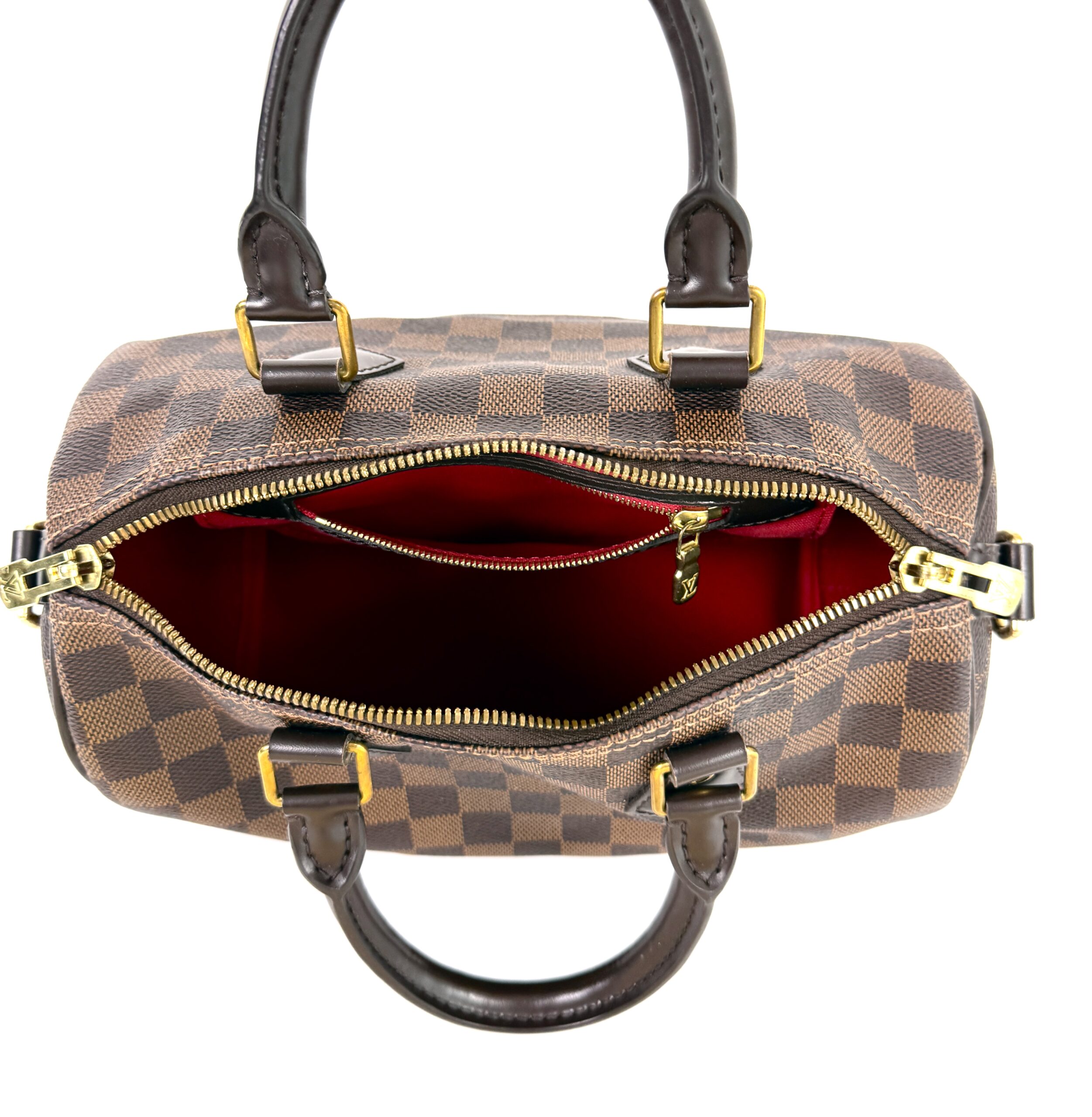 Louis Vuitton Damier Ebene Speedy Bandouliere 25 Red - AA0117 - Image 17