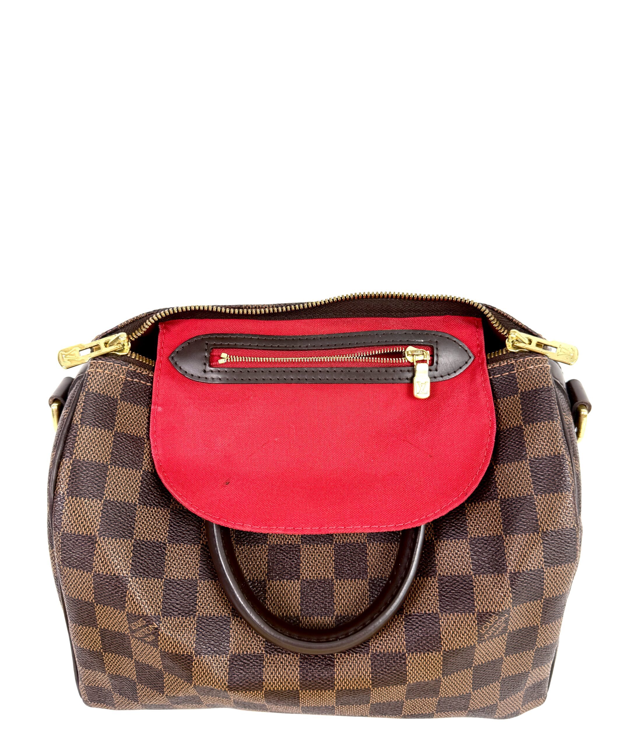 Louis Vuitton Damier Ebene Speedy Bandouliere 25 Red - AA0117 - Image 18