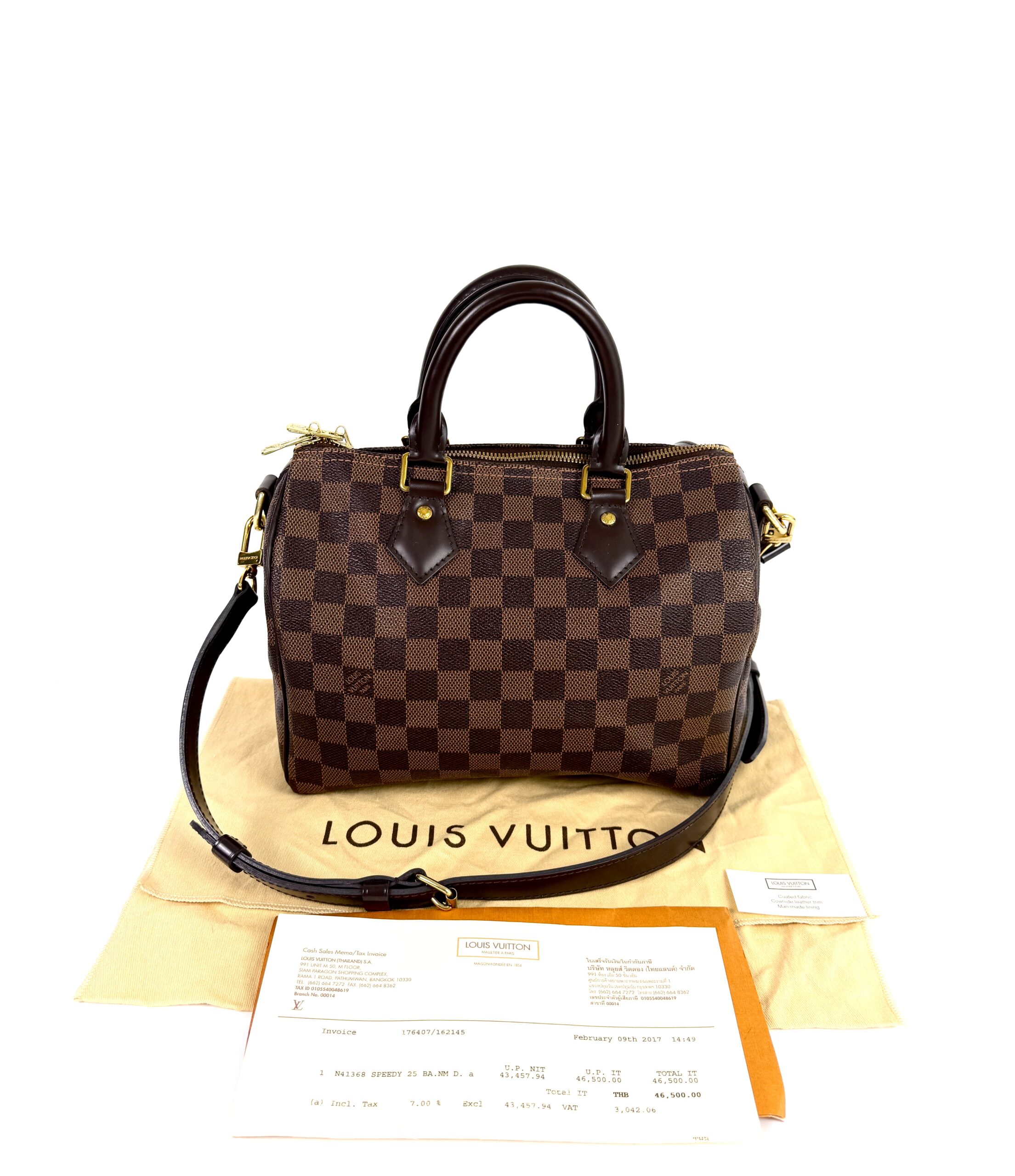 Louis Vuitton Damier Ebene Speedy Bandouliere 25 Red - AA0117 - Image 5