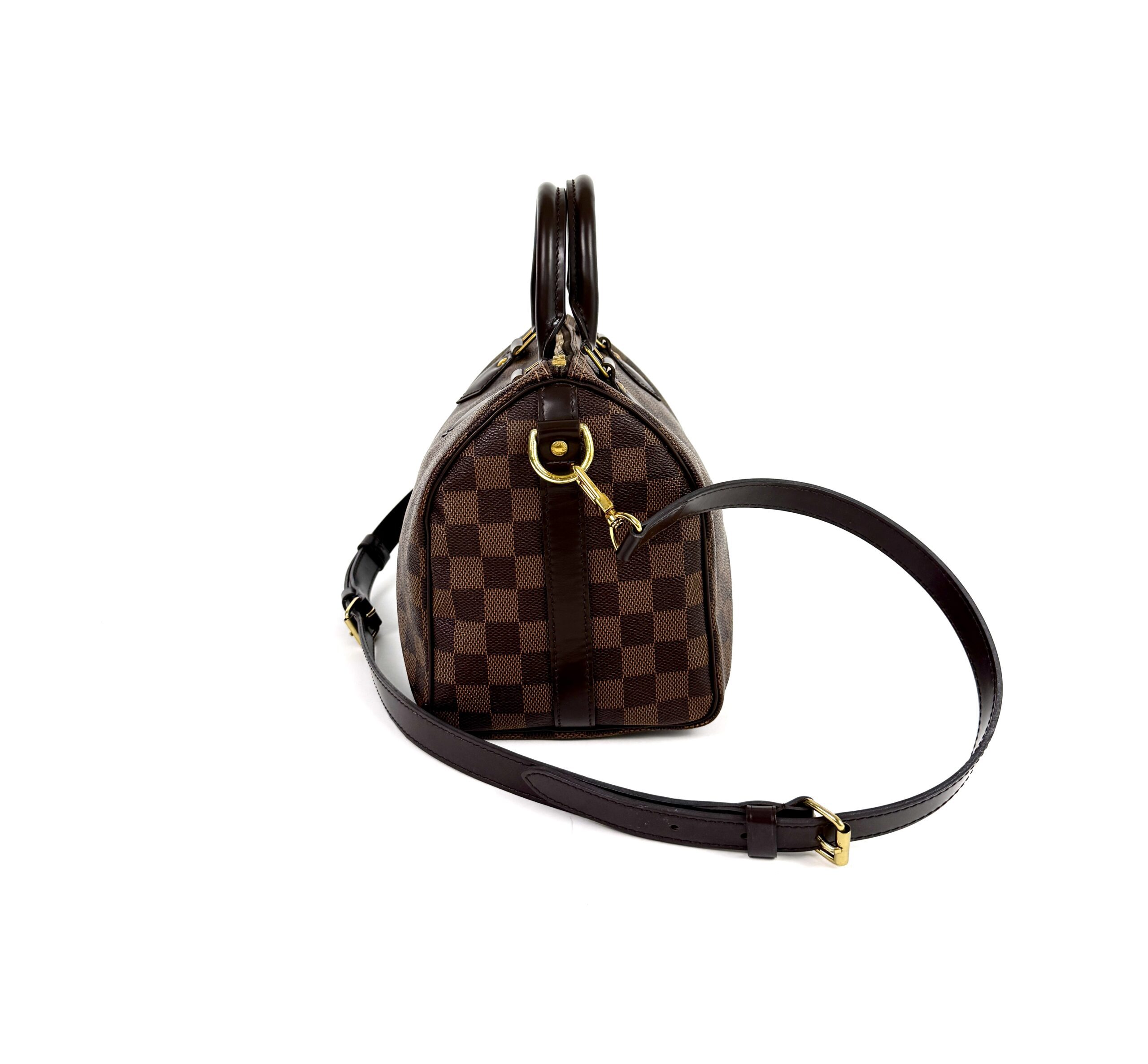 Louis Vuitton Damier Ebene Speedy Bandouliere 25 Red - AA0117 - Image 9