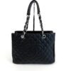 Chanel GST Black Caviar Shopping Tote Silver Hardware