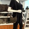 Fendi Denim Jacquard FF Effect Vitello Grace Mini Fendigraphy Hobo Bag Tobacco Moro Ebano - Image 3