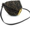 Fendi Denim Jacquard FF Effect Vitello Grace Mini Fendigraphy Hobo Bag Tobacco Moro Ebano - Image 19