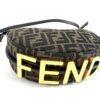 Fendi Denim Jacquard FF Effect Vitello Grace Mini Fendigraphy Hobo Bag Tobacco Moro Ebano - Image 9