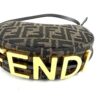 Fendi Denim Jacquard FF Effect Vitello Grace Mini Fendigraphy Hobo Bag Tobacco Moro Ebano - Image 21