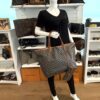 Goyard Saint Louis Tote GM Black Tan Canvas - Image 6
