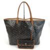 Goyard Saint Louis Tote GM Black Tan Canvas