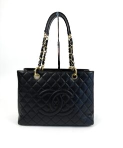 Chanel GST Black Caviar Shopping Tote Gold Hardware