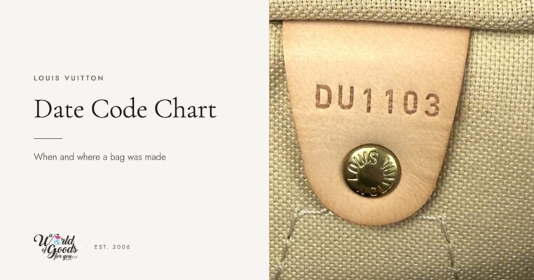 Louis Vuitton date code DU1103 stamped on a vachetta leather tab